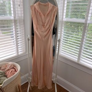 Gorgeous vintage peach silk dress